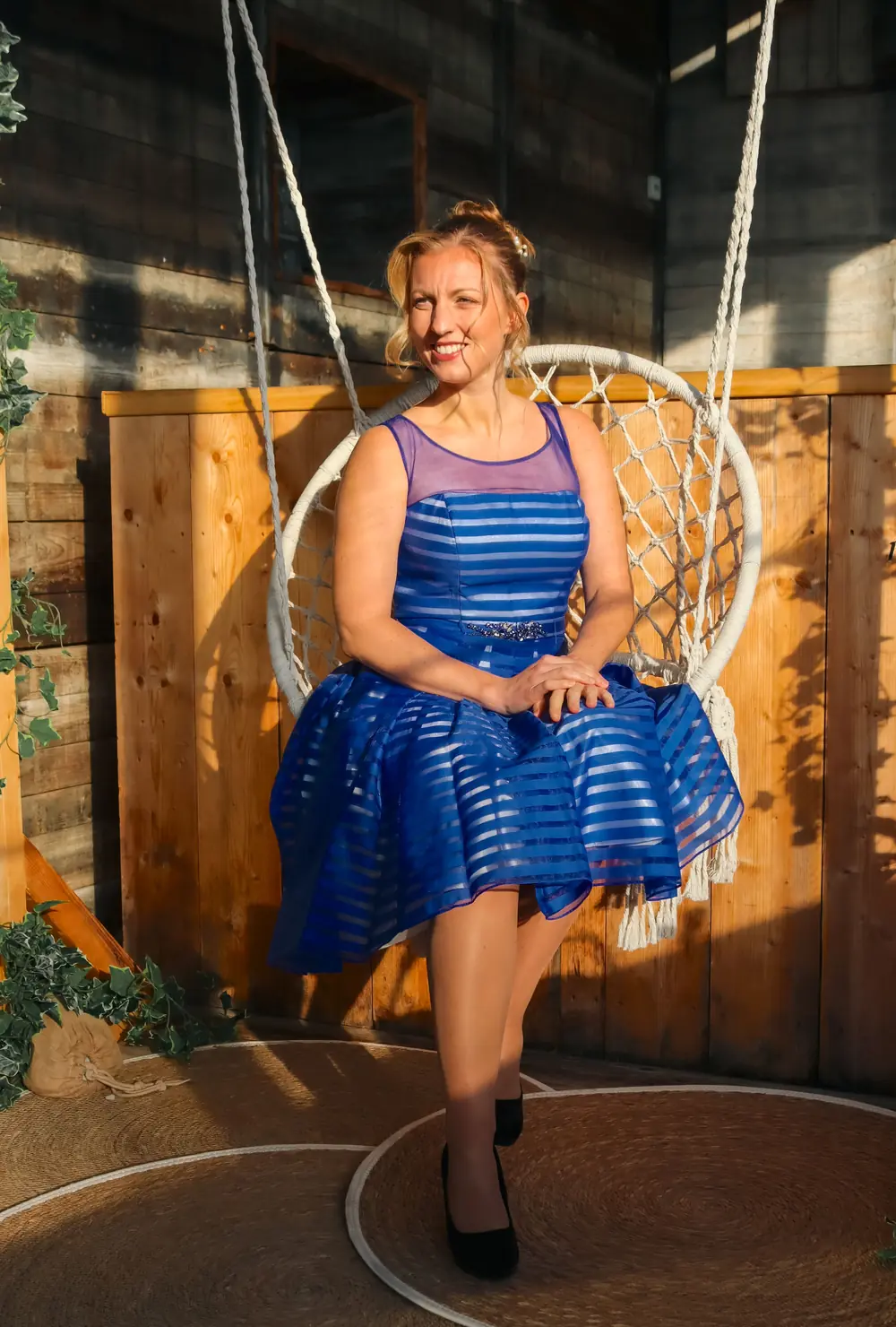 Robe de cocktail bleue courte, Au fil et à mesure Nivelles